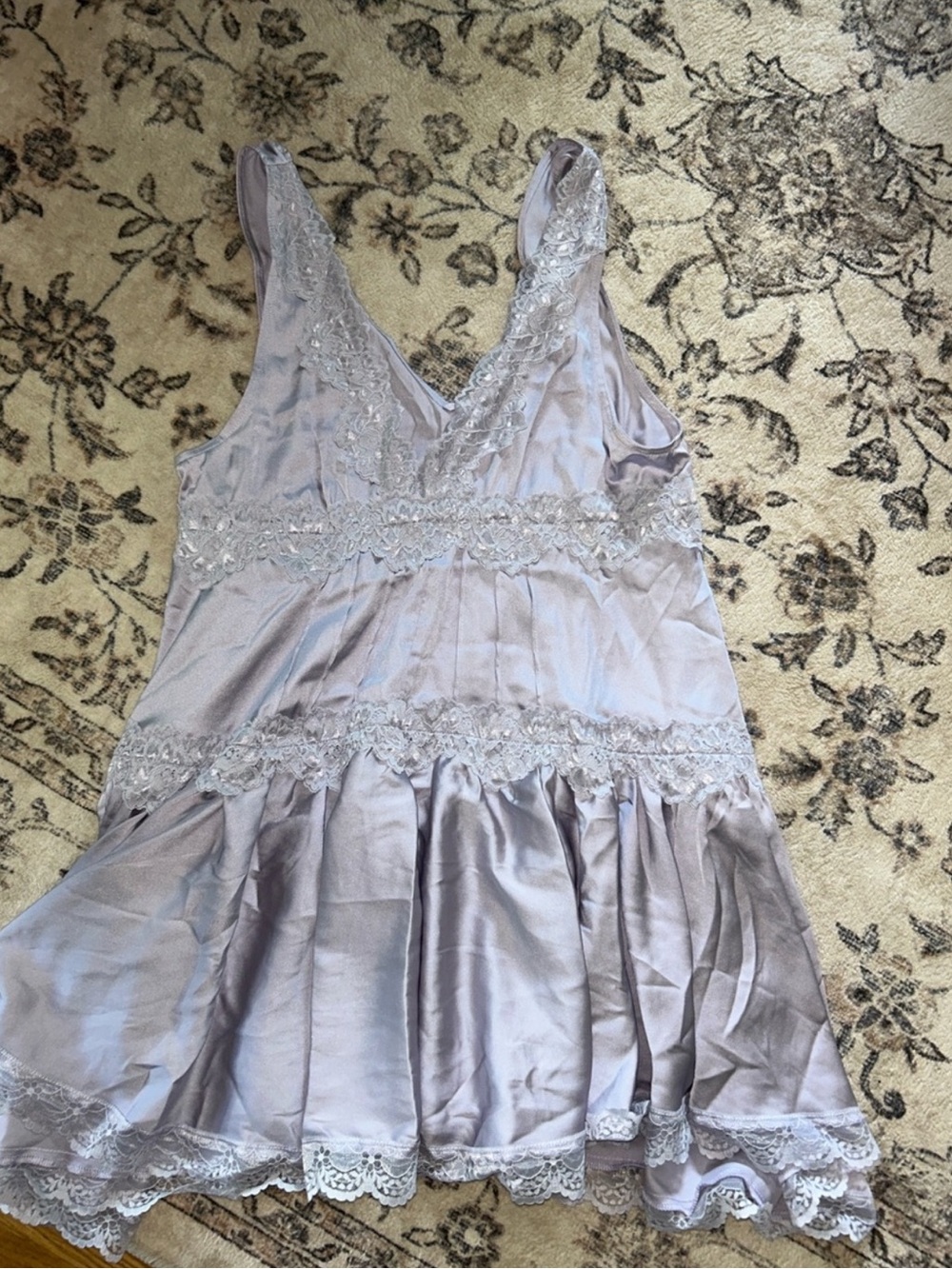 Free People Lavender Lace-Trim Mini Dress - Picture 5 of 5